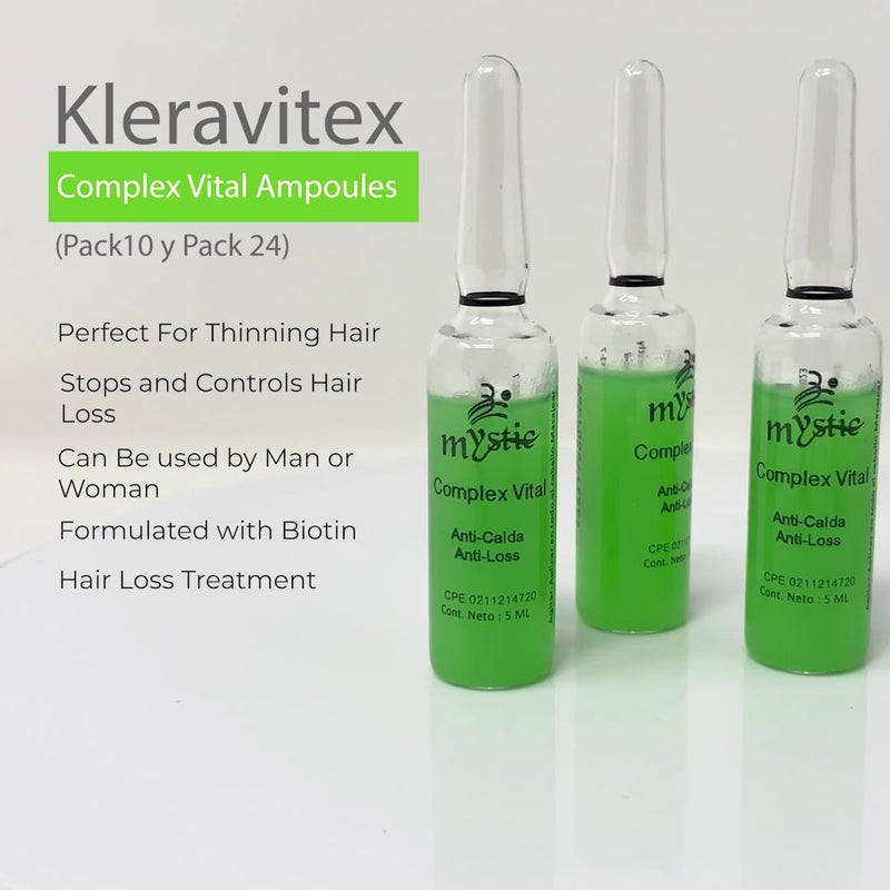 Kleravitex Mystic Complex Vital Ampoules For Hair Loss and Thinning - Regrowth Treatment With Biotin Bio-Complex and Tocopherol (Pk.10) - Image 4